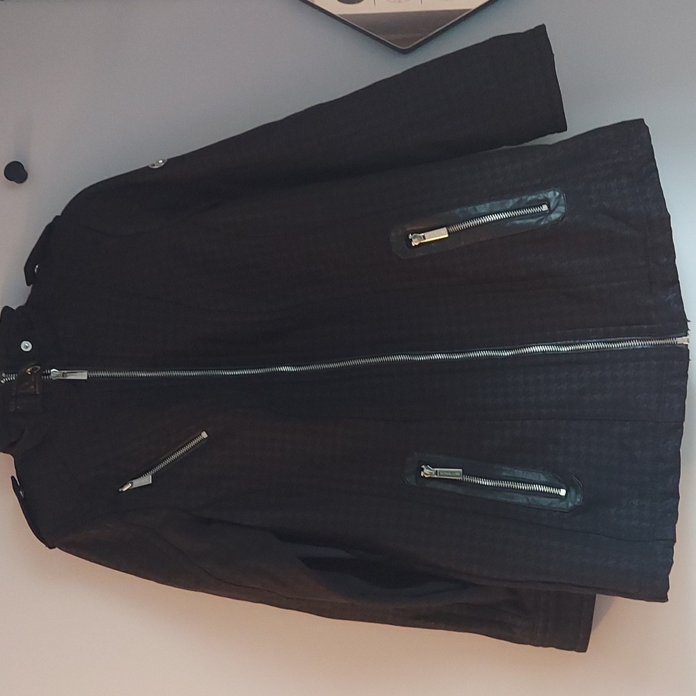 XS black Michael Kors herringbone winter jacket.